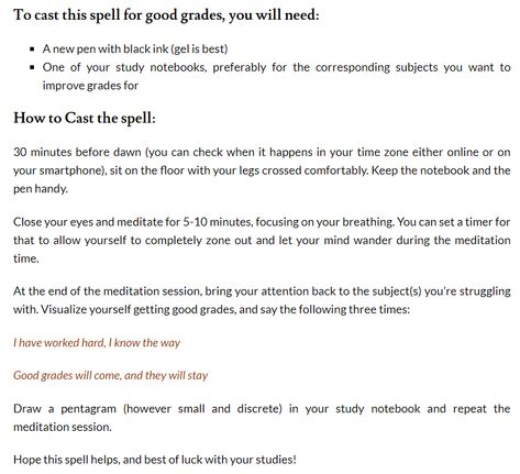 spell for good grades Witchcraft For Good Grades, Spells For Success In School, Witch Spells For Good Grades, Spell For Good Grades Witchcraft, Spells For Studying, Spells For School, Spells For Academic Success, Good Grade Spell, Spells For Good Grades