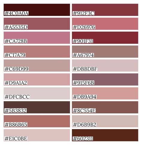 Bloxburg Pink Color Scheme, Lip Hex Codes Dti, Bloxburg Hex Codes, Bloxburg Custom Colors Codes, Victorian Color Palette Interiors, Bloxburg Colour Codes, Bloxburg Color Codes, Bloxburg Colors, Victorian Color Palette