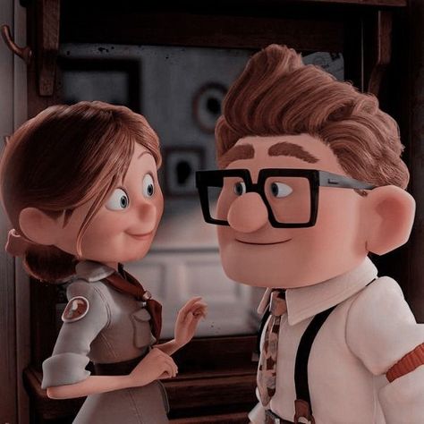 Up Carl Y Ellie, Up Characters, Up Carl And Ellie, Cupid Tattoo, Up Pixar, Up The Movie, Cute Disney Characters, Disney Cuties, Up Animation