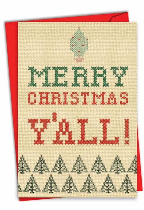 NobleWorks Funny Christmas Greeting Card with 5 x 7 Inch Envelope (1 Card) Merry Christmas Holiday Merry Christmas Yall 5949 INSIDE GREETING: "And to y'all a good... New Year!" COVER - Merry Christmas Y'all CARD SIZE - Receive 1, regular sized notecard with 5x7 Inch envelope. We offer funny cards that come either blank or greeted inside, so be sure to review all product photos before purchasing. USE - The ideal, Funny card for writing Christmas wishes! Card's cover page is printed with a high gloss finish, and the interior pages provide a smooth, flawless writing surface. Ideal for men, women, wife, husband, and friends. SOCIALLY RESPONSIBLE - Keeping US jobs at home, our products are Made in the USA (and Canada) for almost 40 years. We use thick, white, glossy cardstock, w/ 30% recycled c Christmas Stationary, Merry Christmas Font, Jobs At Home, Christmas Fonts Free, Men Friends, Merry Christmas Yall, Boxed Christmas Cards, Christmas Fonts, Funny Christmas Cards