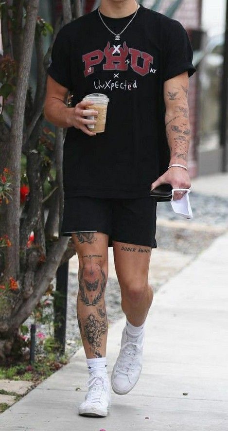 108 Tattoo, Simple Leg Tattoos, Thigh Tattoo Men, Knee Tattoos, Tattoo Ideas Males, Shin Tattoo, Tatted Men, Palm Tattoos, Quality Tattoo