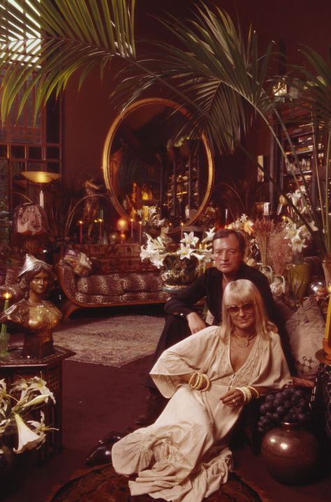 Biba Moments ..Biba Moments Biba Moments Barbara Hulanicki and husband pictured in Biba sotre, 1975.. Biba Fashion, Barbara Hulanicki, Jean Muir, 70s Glam, Swinging London, 70s Aesthetic, Brigitte Bardot, Laura Ashley, London Fashion Week