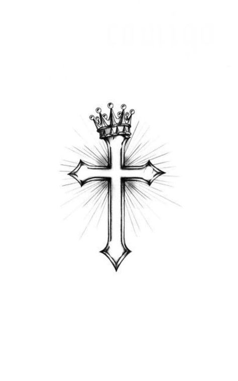 Cross With Crown Tattoos For Women, Cross Crown Tattoo, Mens Neck Tattoos Ideas, Cross Neck Tattoo Men, Neck Cross Tattoo, Small Neck Tattoos Men, Cr7 Tattoo, Crown Neck Tattoo, Cross Tattoo Neck