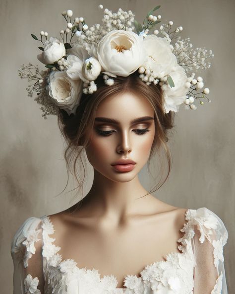 For the 𝓡𝓸𝓶𝓪𝓷𝓽𝓲𝓬 Bride 🤍 . . . #brides#bridal#brides2024#weddings#isaidyes#gettingmarried#novias#noviasdiferentes#lovelybrides#weddingphotography#weddinginspiration#bridesmaids#bridemakeup#bridalinspo#casamento#floralheadpiece#floraldesign#flowers#floralheadband#halocrowns#bridalgoals#bespokebridal#weddingsccessories Headpiece Ideas, Bold Makeup Looks, Face Veil, Flowers In Her Hair, Bold Makeup, Romantic Bride, Masks Masquerade, February 13, Bridal Headpiece