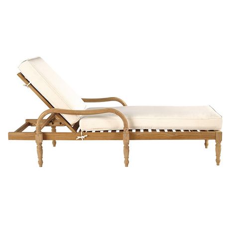 Ceylon Teak Chaise Lounge with Cushions | Ballard Designs Lounge Patio, Teak Chaise Lounge, Upholstered Chaise, British Colonial Style, Outdoor Furniture Covers, Patio Lounge Chairs, Chaise Lounges, Patio Lounge, Replacement Cushions