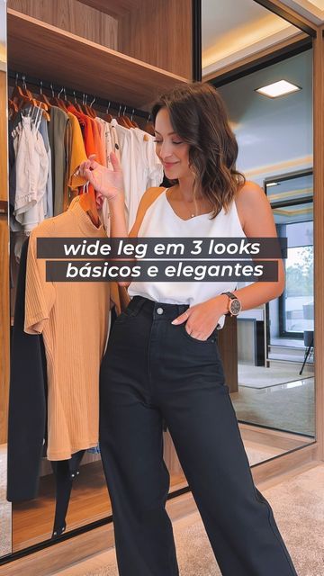 Look Calça Jeans Wide Leg, Look Com Calça Wide Leg Jeans, Look Com Wide Leg Jeans, Look Office, Wide Leg Jeans, Black Jeans, Wide Leg, Women's Fashion, Blazer