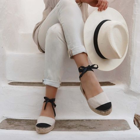 Best Sellers Espadrilles and Bags | Maslinda Designs Espadrilles Outfit, Summer Flat Shoes, Chanel Pumps, Espadrilles Sandals, Classic French Style, Women Platform Sandals, Lace Up Espadrilles, Floaty Dress, Fabric Shoes