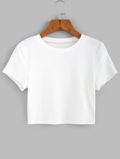 ZAFUL Ribbed Short Sleeve Crop T-shirt  MILK WHITE #Ad , #SPONSORED, #Short, #Sleeve, #ZAFUL, #Ribbed, #MILK Tee Shirts For Women, Plain White Shirt, Taylor Swift Tour Outfits, Black T Shirts, Denim Shirt Men, Ribbed Shorts, Crop T Shirt, Clothing Mockup, Summer Crop Tops