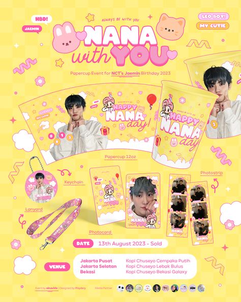 Nct Cupsleeve Event, Kpop Cupsleeve Event Poster, Nct Cupsleeve, Kpop Event Poster, Cupsleeve Event Poster, Cup Sleeve Design Ideas, Cute Flyers, Kpop Birthday Poster, Cupsleeve Design Kpop