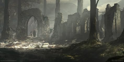 Demon Concept Art, Forest Ruins, Demon's Souls, Environment Inspiration, Souls Art, Technical Artist, Demon Souls, My Fantasy World, Forest Illustration