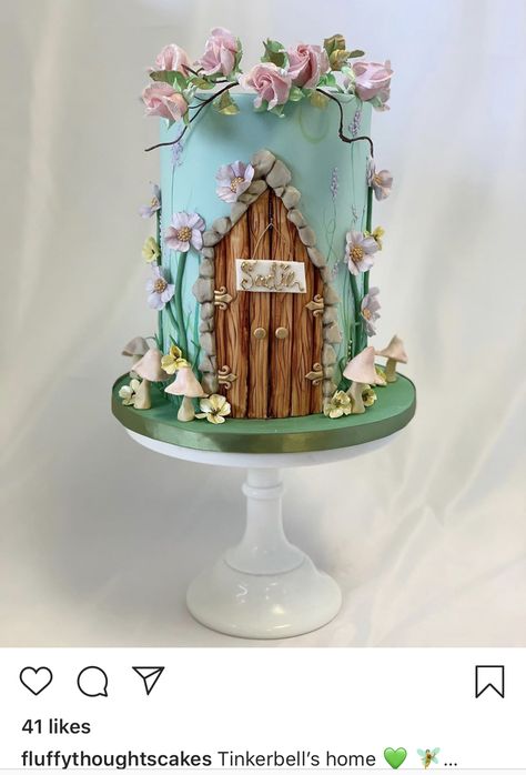 Fairy Cake Decorations, Fairy House Birthday Cake, Fairy Garden Cakes, Fairy Birthday Cakes For Girls Kids, Fairy Garden Cake Ideas, Fairy Cake Ideas, Fairy Theme Cake, Fairy Themed Cake, Woodland Fairy Cake