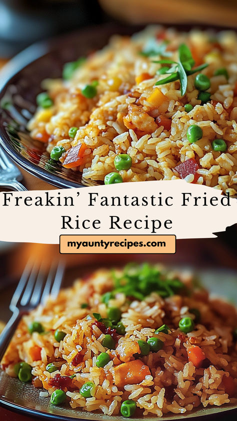 This Freakin’ Fantastic Fried Rice Recipe is a quick and easy way to enjoy restaurant-quality fried rice at home. Made with fluffy rice, mixed vegetables, scrambled eggs, and savory seasonings, this dish is the perfect side or main course for any Asian-inspired meal. Customize it by adding your favorite proteins like chicken, shrimp, or tofu for an extra hearty version. Fried Rice With Minute Rice, Easy Stir Fried Rice, Fried Rice Shrimp Recipes, Fried Rice At Home, Fried Chicken And Rice Recipe, Homemade Chinese Food Recipes Fried Rice, Take Out Fried Rice Recipe, Fried Rice And Vegetables, Chicken Fried Rice Meal