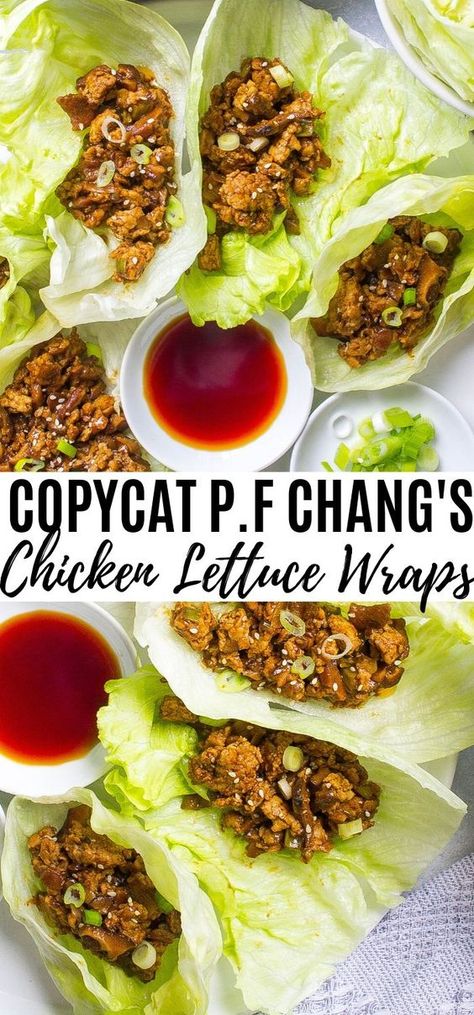 Lettuce Wrap Sauce, Wraps Chicken, Pf Changs Chicken Lettuce Wraps, Appetizer Dinner, Asian Lettuce Wraps, Chicken Lettuce Wraps Recipe, Lettuce Wrap Recipes, Healthy Food Facts, Chicken Lettuce Wraps