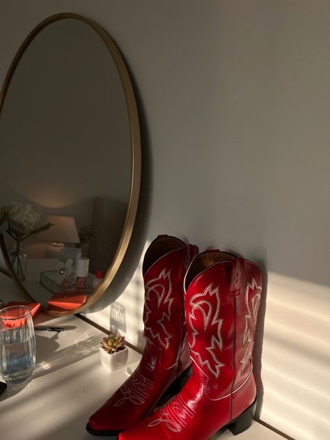 Red Cowboy Boots Aesthetic, Red Cowboy Boots Outfit Aesthetic, Red Cowgirl Boots Aesthetic, Red Platform Cowboy Boots, Alexandra Core, Dark Red Cowboy Boots, Willa Grant, Luxury Red Cowboy Boots, Cowboy Boots Aesthetic