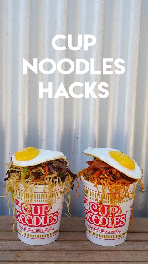 Cup Noodles Recipe & Video - Seonkyoung Longest Vegan Bulgogi Recipe, Kimchi Fries Recipe, Korean Beef Stew, Cup Of Noodles, Noodle Hacks, Ramen Hacks, Cup Ramen, Noodles Ideas, Nissin Cup Noodles