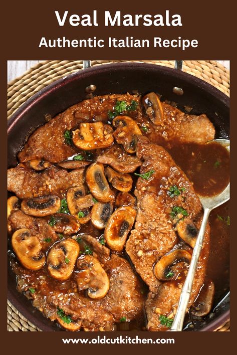 Indulge in the rich flavors of Savory Veal Marsala Delight, a classic Italian dish that brings a touch of elegance to your dinner table. Tender veal cutlets are perfectly seared and simmered in a luscious Marsala wine sauce, infused with earthy mushrooms and aromatic herbs. This recipe is perfect for a special occasion or a cozy night in, offering a deliciously satisfying experience that will impress your family and friends. Pair it with creamy mashed potatoes or a side of fresh pasta for a complete meal that's sure to become a favorite. Veal And Mushroom Recipes, Veal Scallopini Recipes Marsala Sauce, Italian Veal Scallopini Recipes, Veal Steak Recipes, Veal Marsala With Mushrooms, Veal Stew Meat Recipes, Venison Marsala, Veal Marsala Recipe, Veal Parmesan Recipe