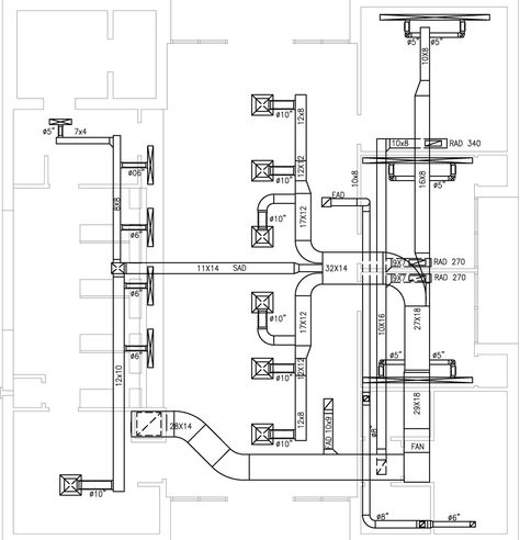 Hvac Plan Layout, Hvac System Design, Hvac Ductwork, Hvac Design, Hvac Air Conditioning, Air Conditioning Maintenance, Hvac Duct, Drawing Room Design, Kitchen Ventilation