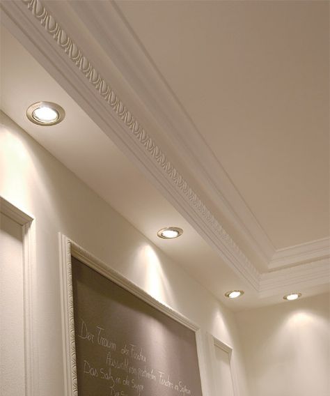 molding for indirect lighting - crown molding for indirect lighting Hiasan Dalaman Rumah, Molding Ceiling, Plafon Gypsum, Cornice Design, False Ceiling Living Room, House Ceiling Design, Pop Ceiling Design, Ceiling Design Living Room, Plafond Design