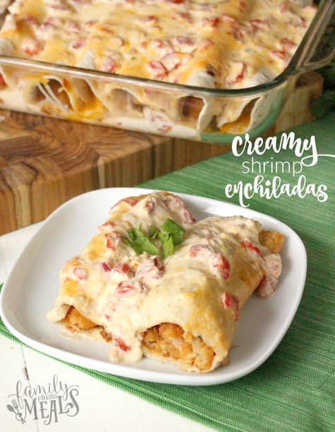 Creamy Shrimp Enchiladas Seafood Chimichanga Recipe, Amazing Enchiladas, Creamy Shrimp Enchiladas, Shrimp Enchiladas Recipes, Seafood Enchiladas, Enchiladas Recipes, Shrimp Enchiladas, Oven Meals, Springtime Recipes