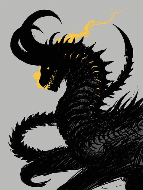 Scary Dragons Art, Dragon Concept Art Monsters, Demon Dragon Art, Horror Dragon Art, Scary Dragon Drawing, Tokyo Revengers Crossover, Shadow Dragon Art, Shadow Creature Art, Eldritch Dragon