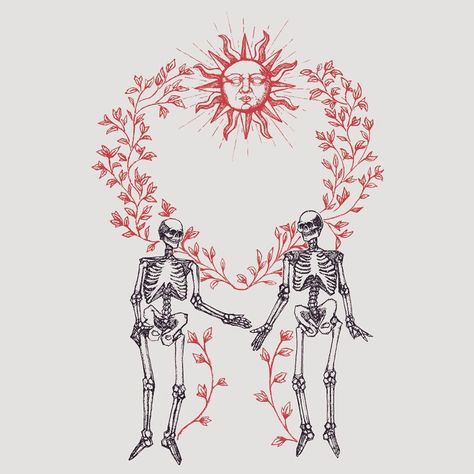 Skeletons In Love, Micah Ulrich, Multimedia Art, Illustration Tattoo, Skeleton Tattoos, Skeleton Art, Sell My Art, Tat Ideas, Skull Art