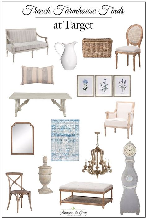 Did you know Target has lots of gorgeous French farmhouse decor? Furniture and accessories that give that great rustic French look and don't break the bank! ---> #maisondecinq frenchfarmhouse frenchcountry countryfrench targetfinds targetstyle targetrun decoratingideas interiordecor interiordecorfinds interiordecorating homedecor homedecorideas decorbargains Target Bathroom, French Country Mirrors, French Country Interiors, Target Inspired Home Decor, French Country Living, French Farmhouse Style, Modern French Country, French Country Furniture, French Farmhouse Decor