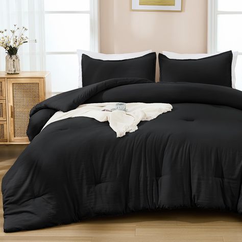 PRICES MAY VARY. 【Warm Soft Color】：Designed with simple stylish colors conveys the charm of modern minimalism, coordinating with various home decoration styles, adding more beauty and comfort to your bedroom, making it an excellent gift for family or university college dorm. 【Make for Cozy Sleep】：Andency black king size comforter set is made of 100% microfiber for a breathable, lightweight, and soft fluffy, providing a comfy sleep all year round. 【What You Can Get】：The 7 pieces king comforter in Green Comforter Sets, Bedding Comforter Sets, Fluffy Comforter, King Size Comforter Sets, Black Comforter, Green Comforter, King Bedding, Cozy Sleep, Cal King Bedding