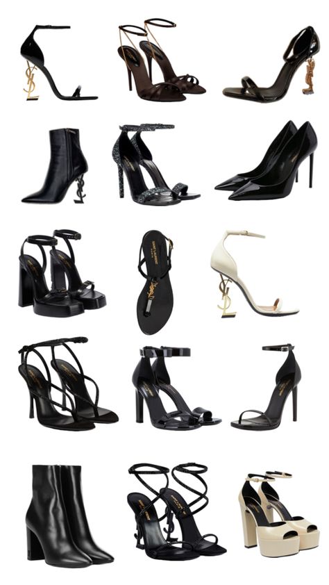 Ysl Heels Outfit Ideas, Types Of Heels With Names, Ysl Heels Aesthetic, Latina Shoes, Elegant Shoes Heels, Pretty Heels, Luxury Heels, Dr Shoes, Fashion Shoes Heels