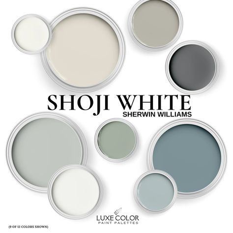 Sherwin Williams Shoji White With Coordinating Colors for Your Whole Home. - Etsy Shoji Sherwin Williams, Shoji White Color Palette, Best White Cabinet Paint Color, Sherwin Williams Shoji White, French Country Paint Colors, Boho Paint Colors, Ivory Cabinets, Farmhouse Color Palette, Warm Neutral Paint Colors