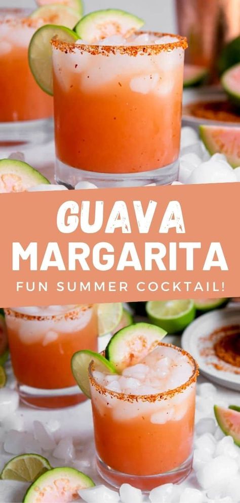 Guava Margarita Recipe, Guava Drink, Guava Margarita, Guava Nectar, Tropical Drink Recipes, Yummy Summer Cocktails, Best Summer Cocktails, Classic Margarita, Margarita Cocktail