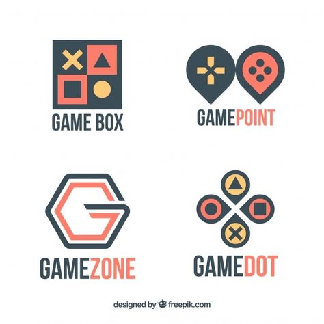 Video game logo collection with flat des... | Free Vector #Freepik #freevector #logo #design #technology #computer Logo Design Technology, Logo Maker Free, Video Game Logos, Computer Logo, Learn To Sketch, Boutique Logo Design, Game Logo Design, Video Game Design, Gaming Logo