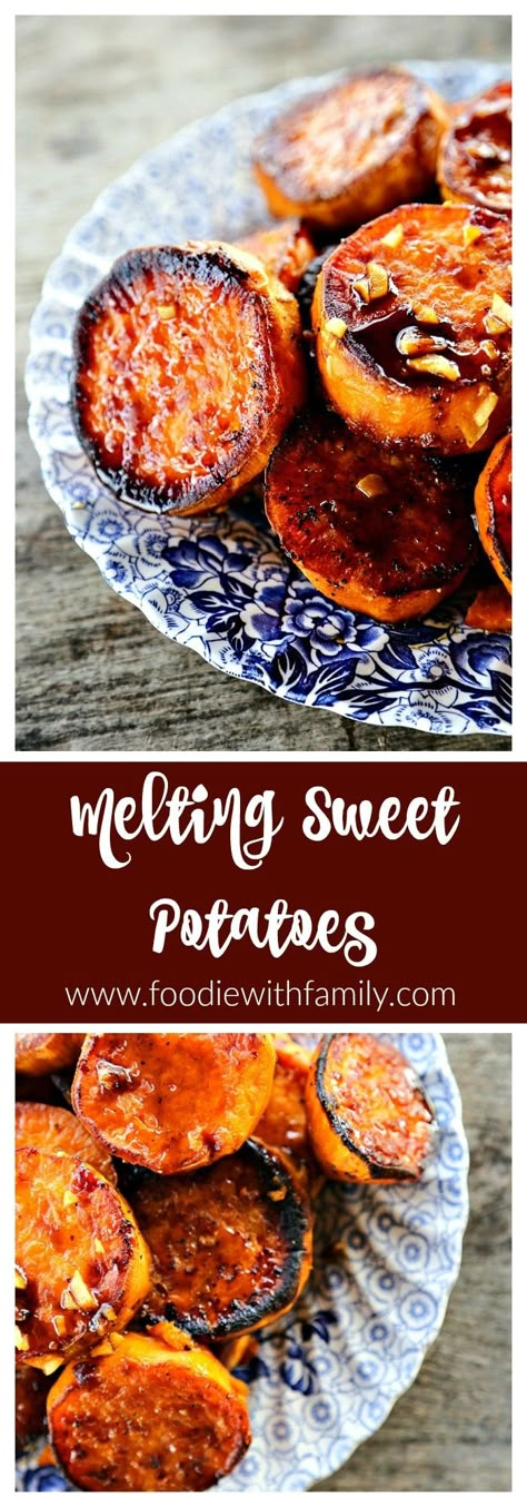 Melting Sweet Potatoes recipe: Deeply caramelized, flavourful slices of sweet potatoes so tender they yield to the edge of a spoon. via @foodiewithfam Melting Sweet Potatoes, Potatoes Mashed, Sweet Potatoes Recipe, Scalloped Potatoes, Fast Metabolism, Veggie Side Dishes, Potatoes Recipe, Potato Dishes, Sweet Potato Recipes