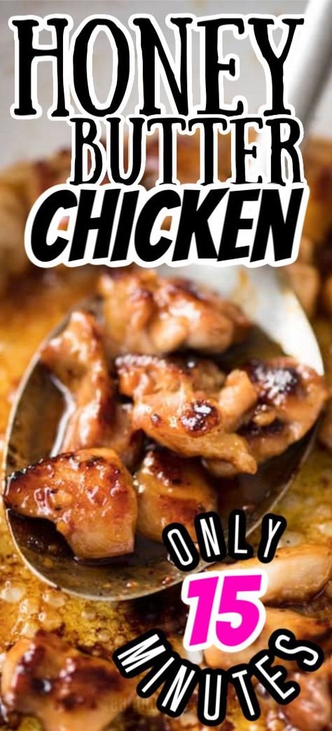 Honey Butter Chicken, Chicken For Dinner, Easy Chicken Recipe, Favorite Recipes Chicken, Butter Chicken Recipe, Quick Chicken, Honey Chicken, Dinner Easy, Skillet Chicken