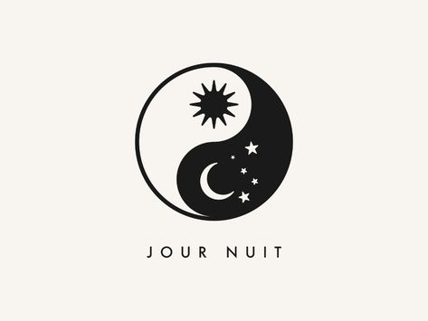 Jour Nuit / Day Night Clothing Logo Mark Design by Murat Boğazkesenli on Dribbble Day And Night Logo, Symbols Of Time, Logo Mark Design, Tournament Logo, Sky Logo, Trailer Bar, Wellness Branding, Brand Colours, Brand Research