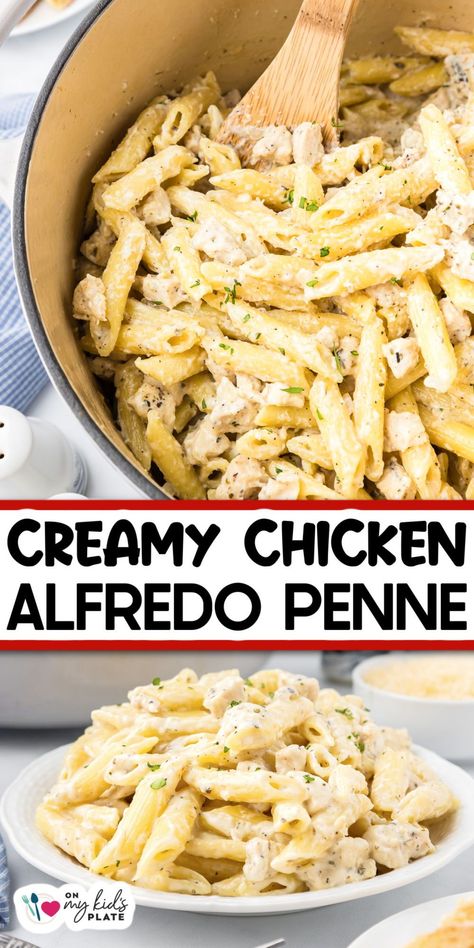 One Pot Alfredo Pasta Chicken, Pasta Alfredo With Chicken, Chicken Alfredo Pasta Sauce, Chicken Alfredo Pasta Recipes With Jar Sauce, Prego Chicken Alfredo Recipe, Pasta Alfredo Recipe Chicken, Homestyle Chicken Penne Casserole, Chicken Alfredo Penne Bake, Penne Alfredo Pasta Recipes