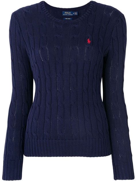 Ralph Lauren Jumper, Sweaters Blue, Ralph Lauren Cable Knit, Vogue Knitting, Sweater Cotton, Navy Blue Sweater, Cable Knit Jumper, Ralph Lauren Women, Stockholm Fashion