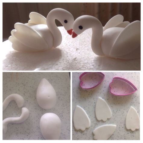 Swan Air Dry Clay Swan, Clay Swan, Deco Cake, Wedding Cake Display, Clay Inspo, Modelling Clay, Polymer Clay Animals, Cake Display, Clay Animals