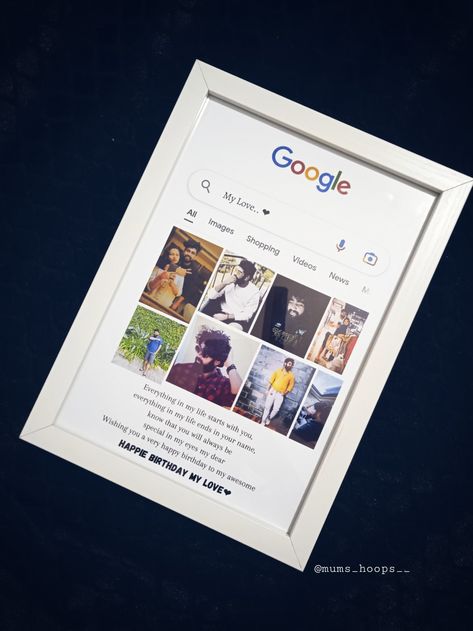 Happy Birthday Google Frame, Google Frame Background, Photoframe Ideas Gift, Google Theme Photo Frame, Google Frame Photo, Google Gift Card Diy, Google Photo Frame, Frame Gift Ideas For Boyfriend, Frame Ideas For Boyfriend