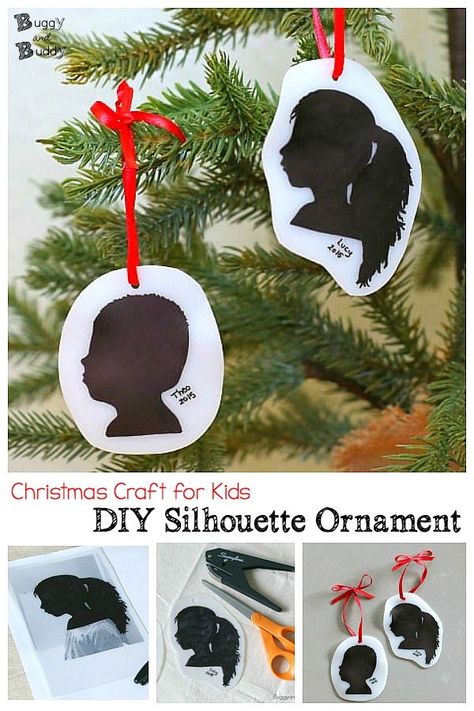 Natal, Silhouette Christmas Tree, Silhouette Christmas Ornaments, Christmas Tree Ornament Crafts, Diy Silhouette, Silhouette Ornaments, Keepsake Crafts, Christmas Gifts For Parents, Christmas Gifts To Make