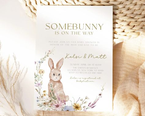 Easter Baby Shower Invitation Bunny Rabbit Baby Shower - Etsy New Zealand Easter Baby Shower, Bunny Baby Shower, Easter Baby, Easter Bunny Crafts, Rabbit Baby, Invitation Baby Shower, Baby Shower Invite, Baby Easter, Bunny Crafts