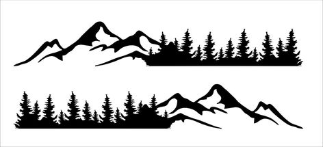 2x 2m Mountain Range vinyl stickers graphics decals car van caravan motorhome Save File, Checkered Flag, Bank Card, Transfer Tape, Mountain Range, Vinyl Stickers, Motorhome, Caravan, Pop Culture