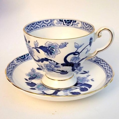 Tea Tattoo, Blue Teacup, English Tea Cups, Floral Teacup, Blue Tea Cup, White Tea Cups, Antique Tea Cups, Angel Prayers, Blue Cups