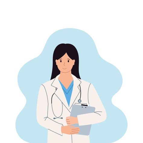 A woman doctor with a tablet and a stethoscope, an image on a blue background. A doctor in a medical uniform. Cartoon style. Family doctor. Medical worker, paramedic. Woman Doctor, Family Doctor, Family Doctors, Female Doctor, Medical Uniforms, Cityscape Photos, Logo Banners, Cartoon Images, Paramedic