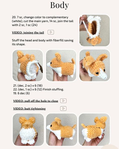 yellow baby corgi keychain, white belly, black nose free crochet pattern Couture, Baby Corgi, Crochet Dog Patterns, Easy Crochet Animals, Quick Crochet Patterns, Black Nose, Crochet Design Pattern, Yellow Baby, Quick Crochet