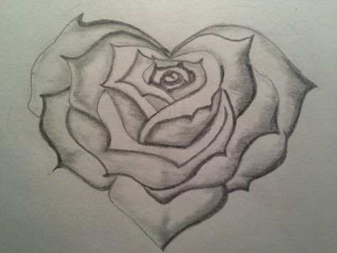 Heart Shaped Rose Drawing Ideas Creative Unique Heart, Chicana Rose Drawing, Chicano Rose Drawing, Dope Sketches Easy, Cool Hand Drawings, Chicano Heart Drawing, Heart Rose Drawing, Heart Shape Drawing, Chicana Drawings