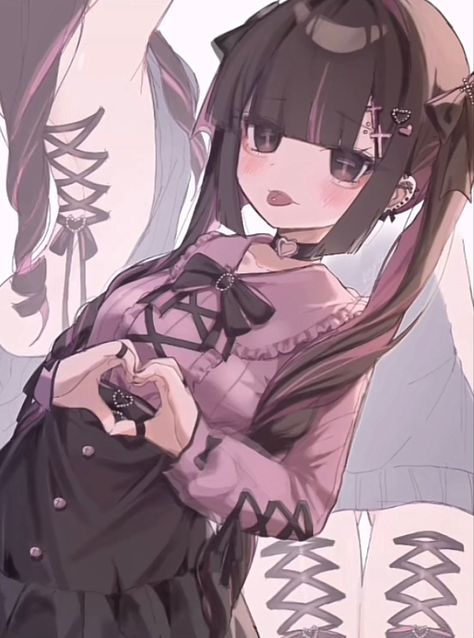 Jirai Kei Banner, Jirai Kei Anime, Jirai Kei Room, Jirai Kei Pfp, Jirai Kei Wallpaper, Jirai Kei Art, Kuromi Fanart, Yami Kawaii Art, Girly Kei