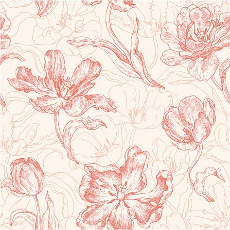 Print Scarf Design, Personalized Wallpaper, Flower Outline, Illustration Photo, Accent Wallpaper, Flower Illustration, Floral Vintage, Floral Illustrations, Flower Backgrounds