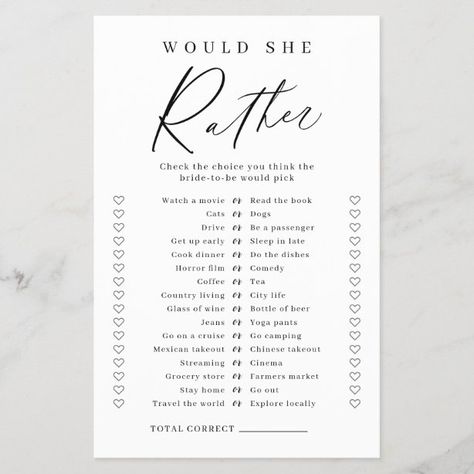 Bridal Shower Games That Aren't Lame, Bridal Shower Bachelorette Party Combo, This Or That Bridal Shower Game, Modern Bridal Shower Games, Virtual Bridal Shower Games, Simple Bridal Shower Games, Would She Rather Bridal Shower Game, Intimate Bridal Shower Ideas, Bridal Shower To Do List