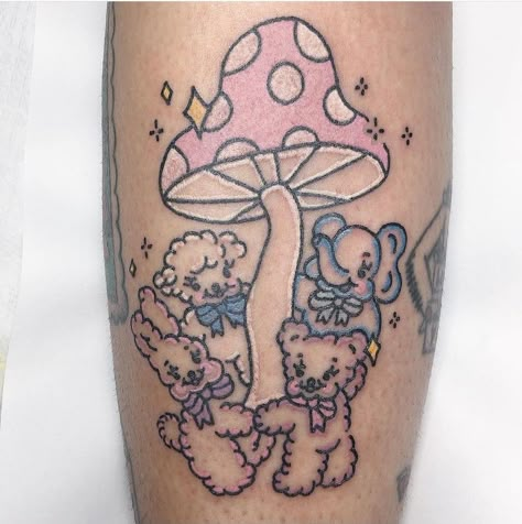 it looks so good! 💖 Melanie Martinez Inspired Tattoos, Melanie Martinez Tattoo, Martinez Tattoo, 16 Tattoo, Melanie Martinez Drawings, Cute Tats, Kawaii Tattoo, Cute Little Tattoos, Aesthetic Tattoo