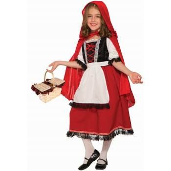 Girls Deluxe Red Riding Hood Halloween Costume, Size: Medium, Multicolor Riding Hood Costume, Cute Red Dresses, Red Riding Hood Costume, Dress Apron, Red Cape, Hooded Cape, Brand New Day, Theatre Costumes, Cape Dress